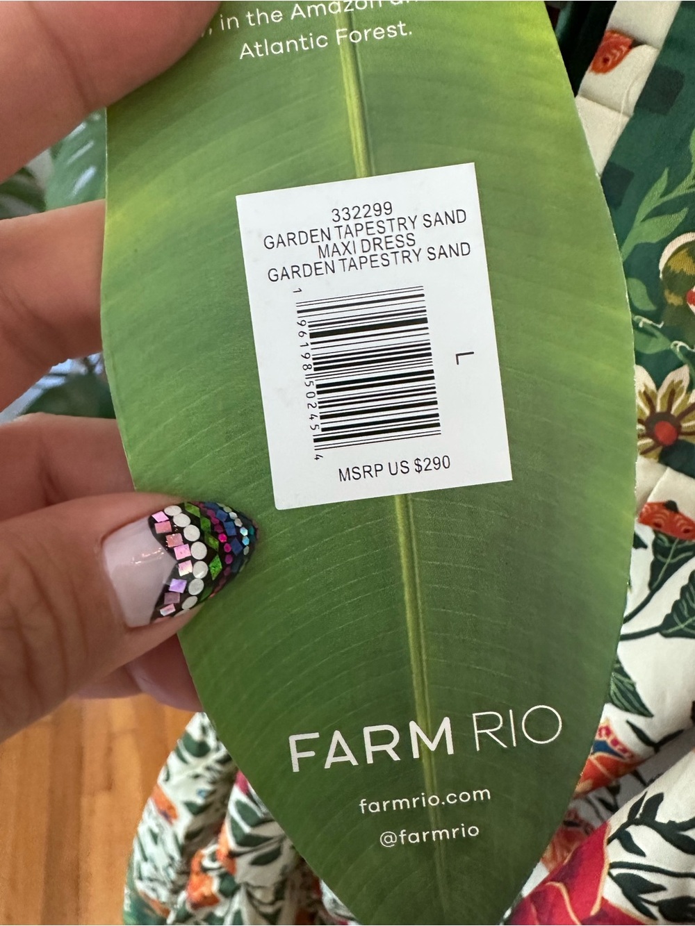 NWT - FARM Rio Garden Tapestry Sand Maxi Sundress - Size L - Picture 5 of 5